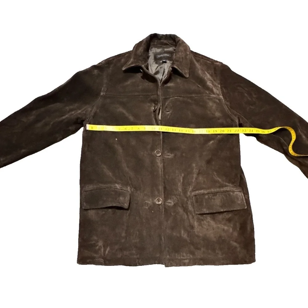 Banana Republic Soft Heavy Weight Chocolate Brown Suede Leather Jacket - M